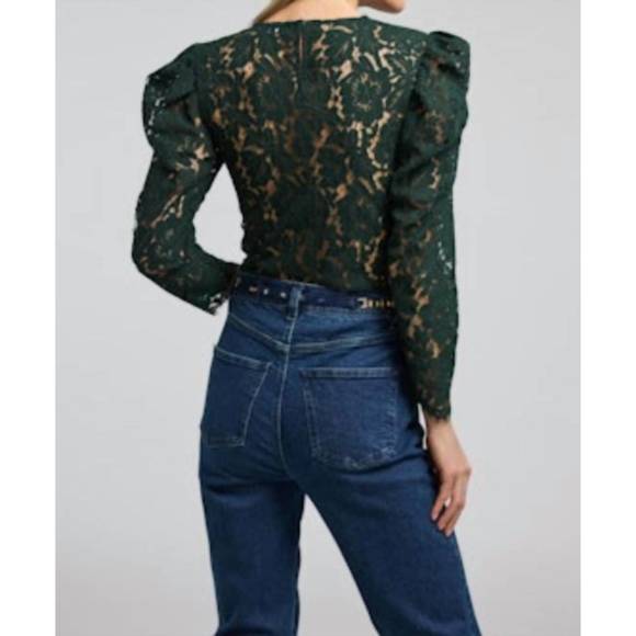 NEW GENERATION LOVE rue lace top in forest - Picture 2 of 3